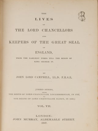 The Lives of the Lord Chancellors and Keepers of the Great Seal of...