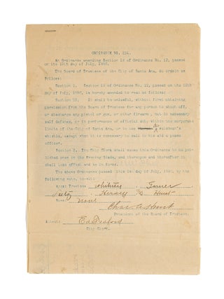 Item #85832 Ordinance No 214, An Ordinance Amending Section 13 of Ordinance No. Manuscript, Gun...