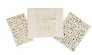 Item #85897 Autograph Notes from 3 of Queen Caroline's Defense Attorneys. Manuscript Archive,...