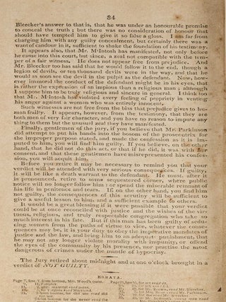 Trial of Mr William Parkinson, Pastor of the First Baptist Church...