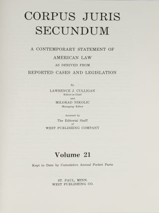 Corpus Juris Secundum. Volume 21 (1990), Courts to Creditor and Debtor