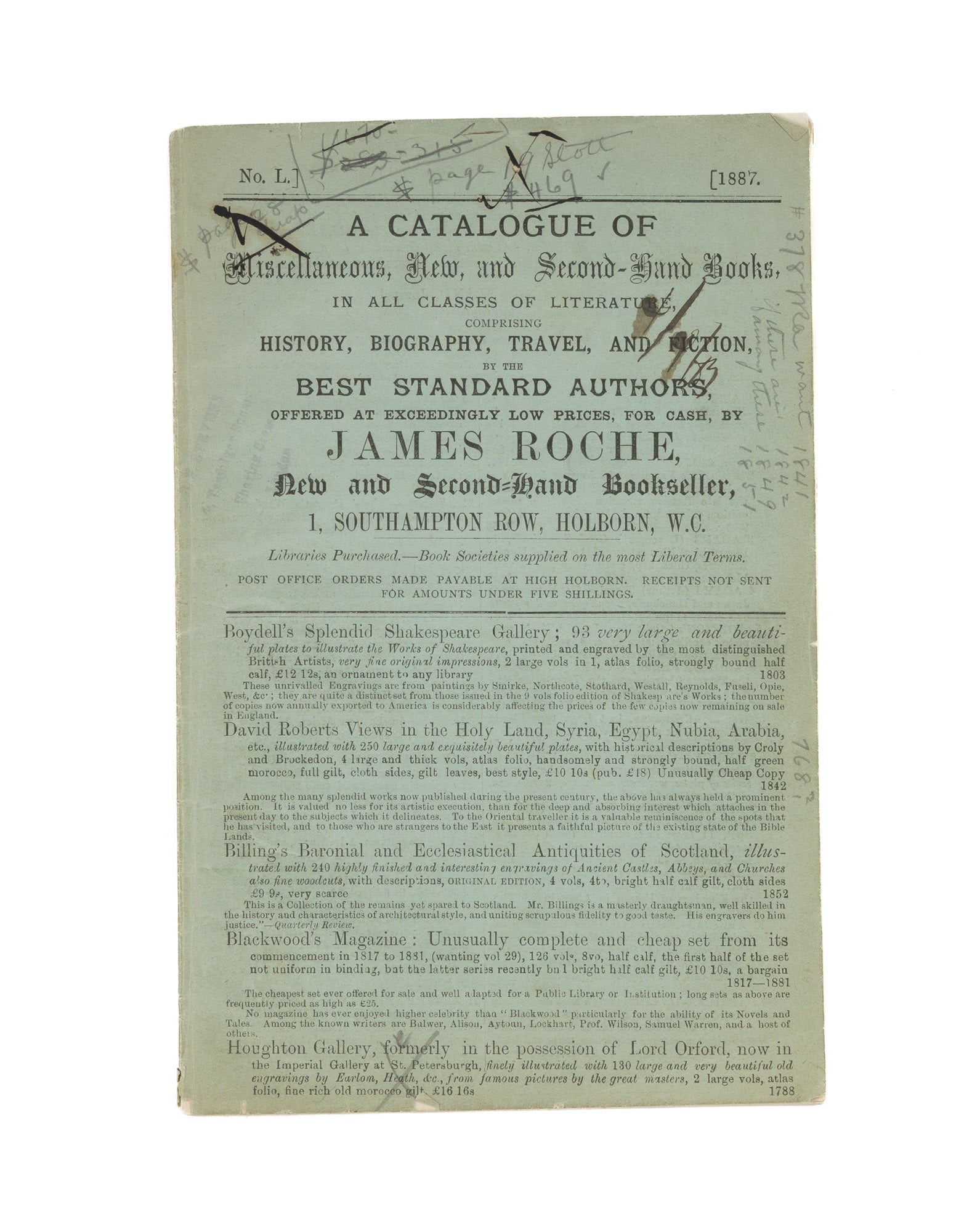 A Catalogue of Miscellaneous, New, And Second-Hand Books.. | James Roche