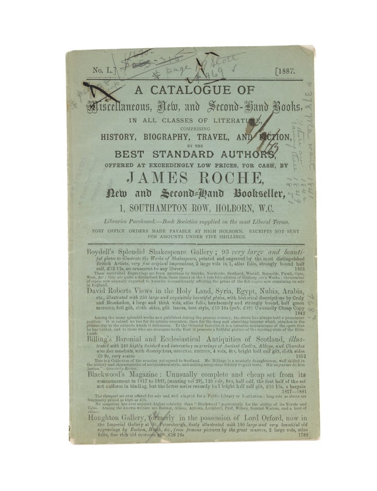 A Catalogue of Miscellaneous, New, And Second-Hand Books.. | James Roche
