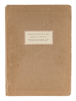 Item #86062 Subversive Activities Bills, 1949, Submitted to the Committee on the. Manuscript,...