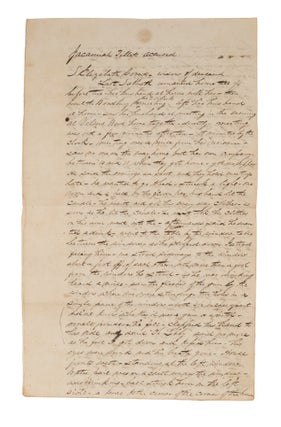 Item #86108 Witness Statements From the Trial of Jacamiah Tillet for the Murder. Manuscript, New...