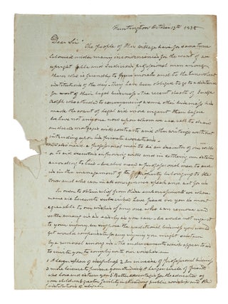Item #86109 Letter, Signed By Silas Wood and Others, Requesting William Platt. Manuscript, New...