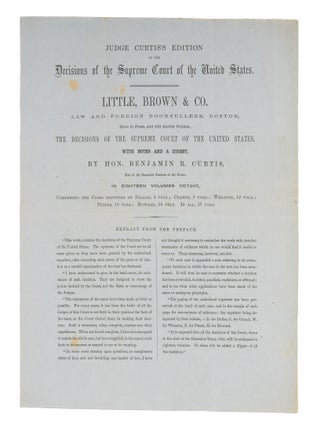 Item #86291 Judge Curtis's Edition of the Decisions of the Supreme Court. Legal Publishing, Brown...