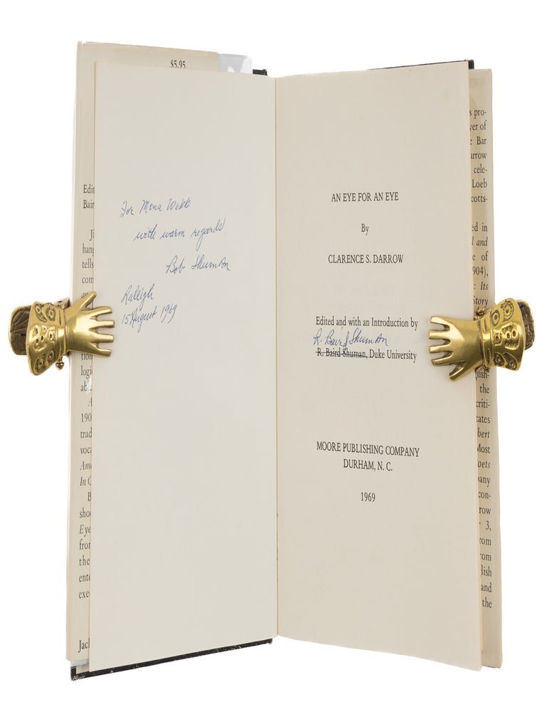 Item #86305 An Eye for an Eye. Clarence Darrow, R. Baird, Shuman.
