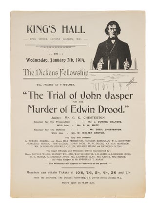 Item #86486 The Trial of John Jasper for the Murder of Edwin Drood. Charles Dickens, The Dickens...