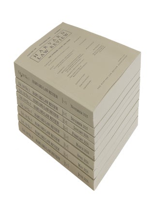 Item #86572 Harvard Law Review. Volume 139 (2025-2026) complete, in 8 parts. Harvard Law Review...