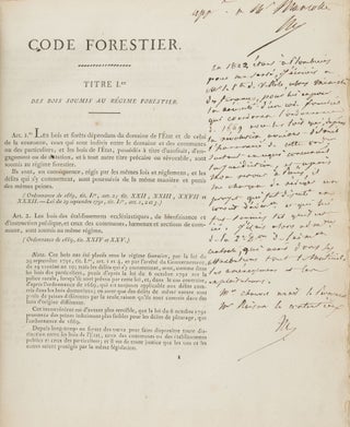 Item #86776 Draft Printings of the Code Forestier with Related Documents. France, Forest Law,...