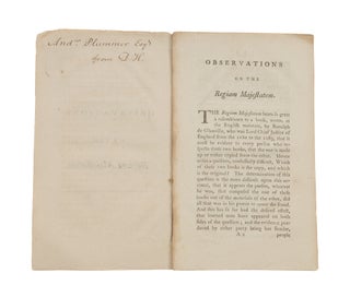 Item #86780 Observations on the Regiam Majestatem. John Davidson