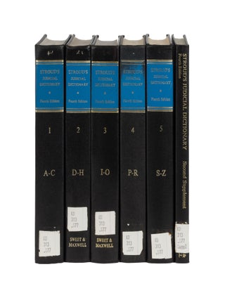 Item #86807 Stroud's Judicial Dictionary of Words and Phrases, Fourth Edition. John S. James
