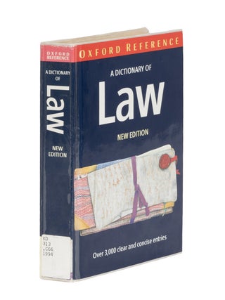 Item #86811 A Concise Dictionary of Law. Third edition. Elizabeth A. Martin