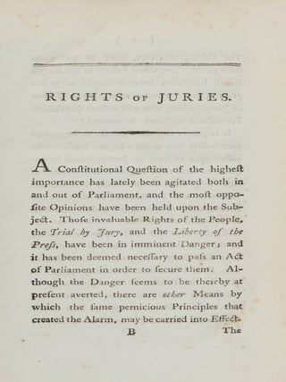The Rights of Juries Defended, Together with Authorities of Law...