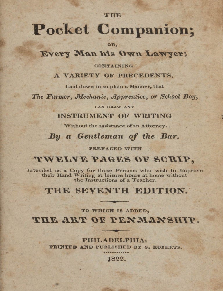 Item #86880 The Pocket Companion; Or, Every Man His Own Lawyer, Containing. A Gentleman of the Bar.