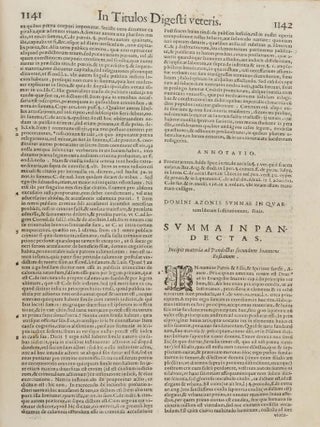 Summa Azonis, Locuples Iuris Civilis Thesaurus... 2 parts in 1 vol.