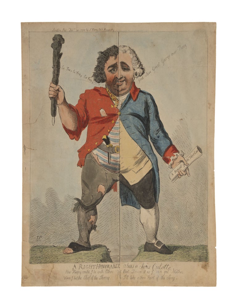 Item #86987 A Right Honorable, Alias a Sans Culotte, London, S. Fores, 1792. Isaac Cruikshank.