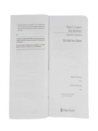 Product Liability Desk Reference: A Fifty-State Compendium. 2026 Ed.