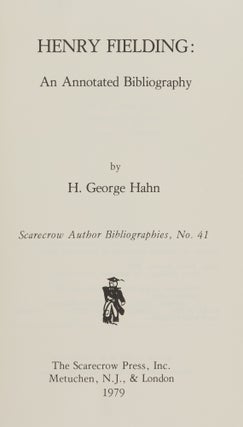 Henry Fielding: An Annotated Bibliography.