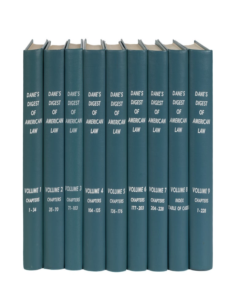 Item #87076 A General Abridgment and Digest of American Law. 9 Vols. reprint ed. Nathan Dane.