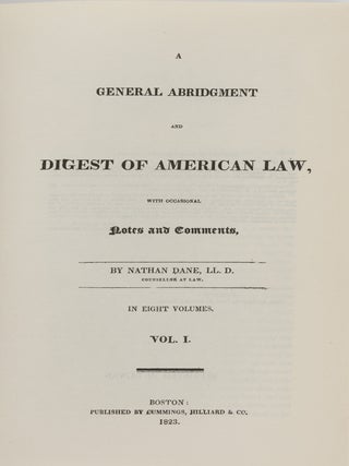 A General Abridgment and Digest of American Law. 9 Vols. reprint ed.