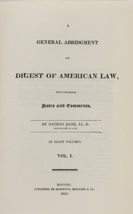 A General Abridgment and Digest of American Law. 9 Vols. reprint ed.