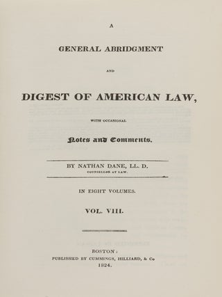 A General Abridgment and Digest of American Law. 9 Vols. reprint ed.