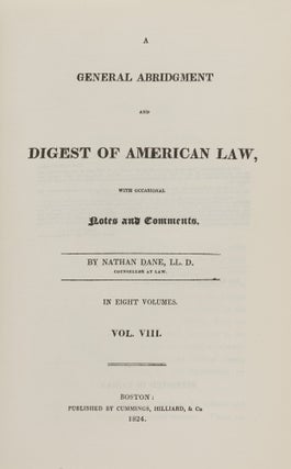 A General Abridgment and Digest of American Law. 9 Vols. reprint ed.