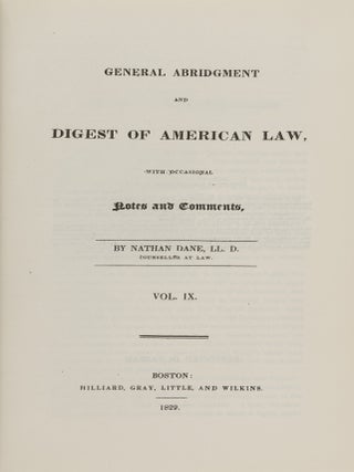 A General Abridgment and Digest of American Law. 9 Vols. reprint ed.