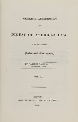 A General Abridgment and Digest of American Law. 9 Vols. reprint ed.