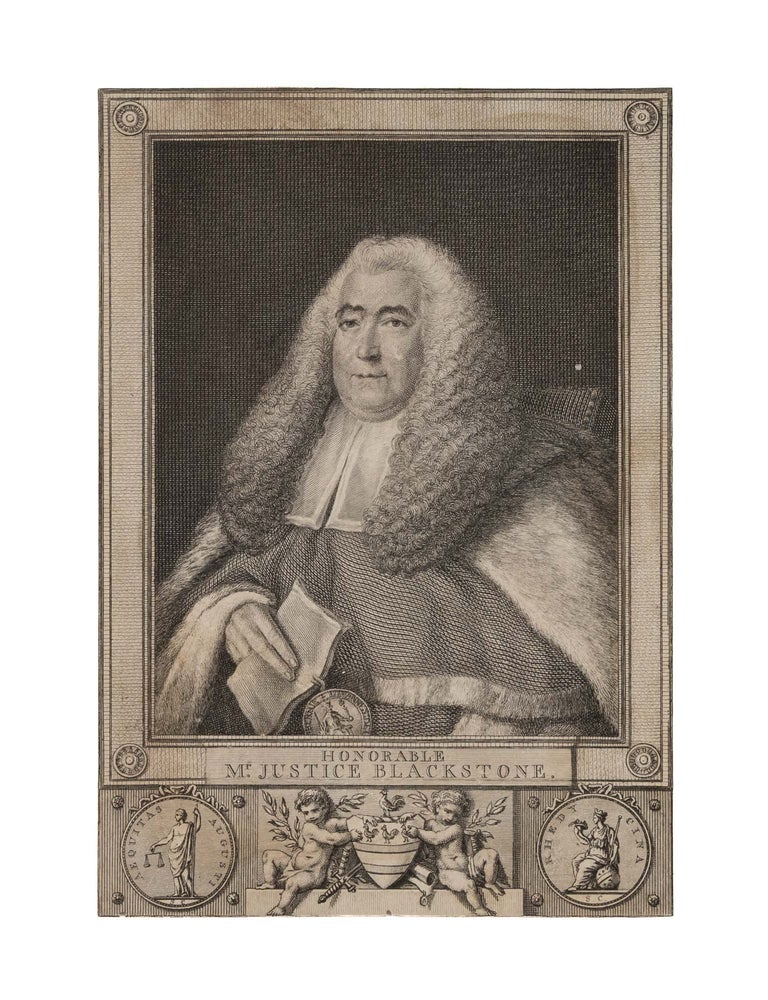 Item #87108 Honorable Mr. Justice Blackstone, 7" x 4-3/4" Copperplate Portrait. Thomas Gainsborough, After.