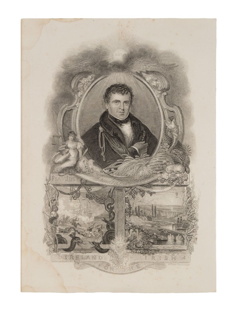 Item #87155 Portrait of Daniel O'Connell, 10" x 7" line engraving, London, 1828. J. Lewis.