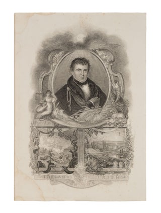 Item #87155 Portrait of Daniel O'Connell, 10" x 7" line engraving, London, 1828....