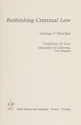 Rethinking Criminal Law.