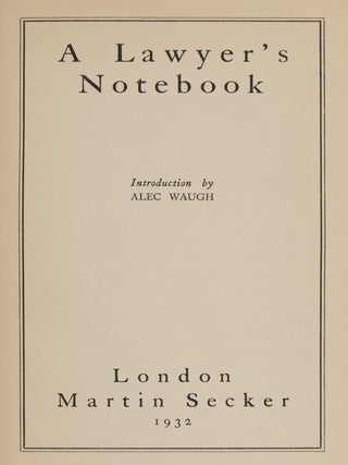 A Lawyer's Notebook.