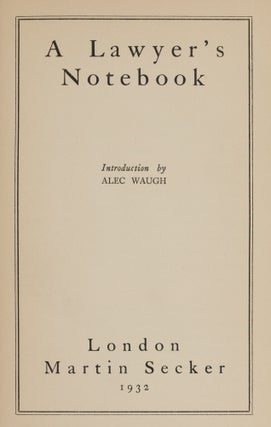A Lawyer's Notebook.