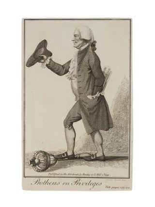 Item #87201 Protheus on Privileges, 6-1/4" x 3-3/4" line engraving, London, 1791....