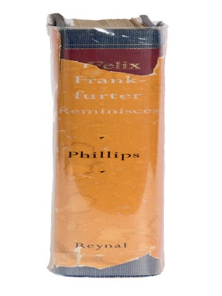 Felix Frankfurter Reminisces, Signed Presentation Copy.