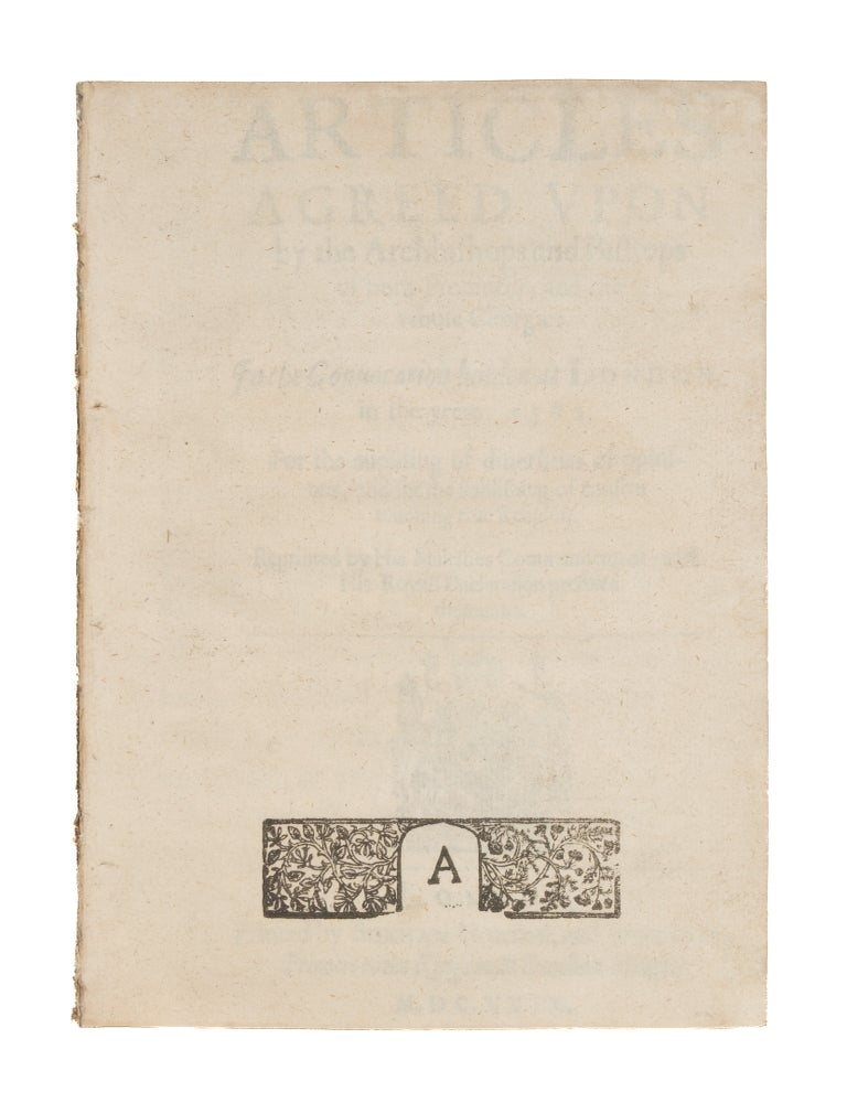 Item #87290 Articles Agreed Upon by the Archbishops and Bishops of Both. Church of England.