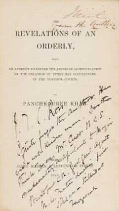 Item #87303 The Revelations of an Orderly: Being an Attempt to Expose the Abuses. Panchkouree...
