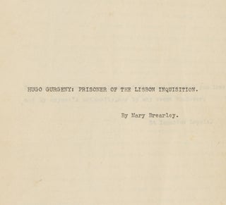 Hugo Gurgeny: Prisoner of the Lisbon Inquisition.