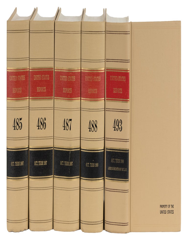 Item #87328 United States Reports. Vols. 485, 486, 487, 488, 493, 5 books. United States Supreme Court.