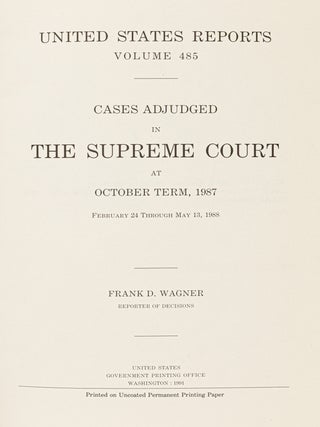 United States Reports. Vols. 485, 486, 487, 488, 493, 5 books.