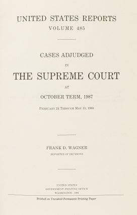 United States Reports. Vols. 485, 486, 487, 488, 493, 5 books.
