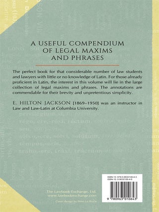 Latin for Lawyers. Containing I: A Course in Latin, with Legal...